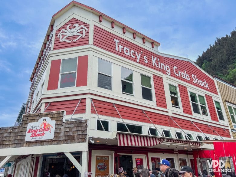 fachada do restaurante Tracy's King Crab na cidade de Juneau, Alasca